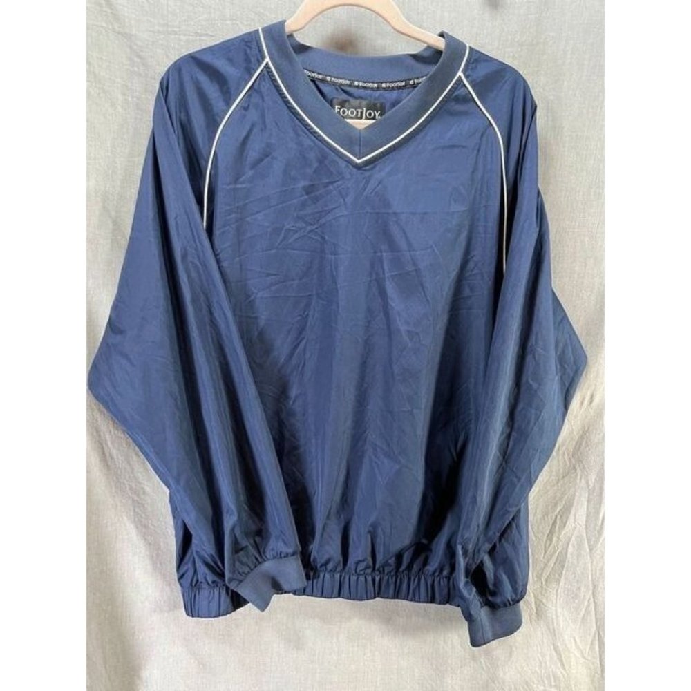 Footjoy Jacket Adult Medium Blue Long Sleeve Pullover Golf Coat Windbreaker Mens